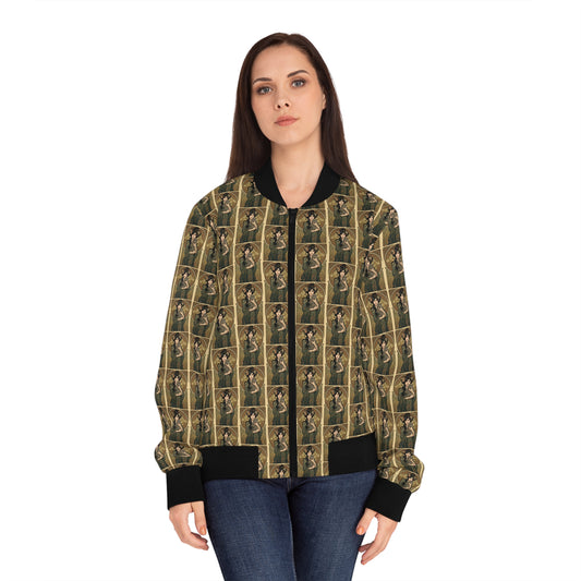 Grey Cat Jacket Women's Bomber Jacket (AOP)