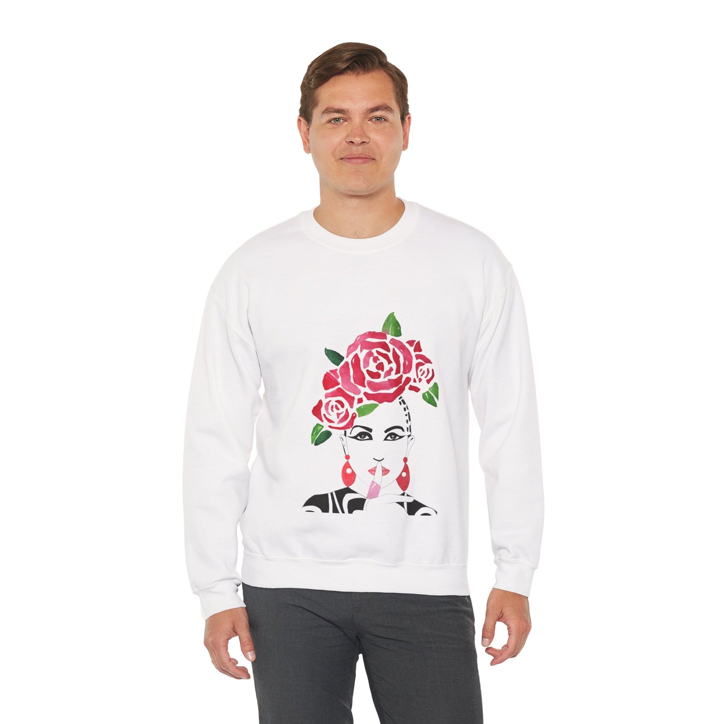 Floral Art Unisex Sweatshirt - Stylish Crewneck for Trendy Comfort