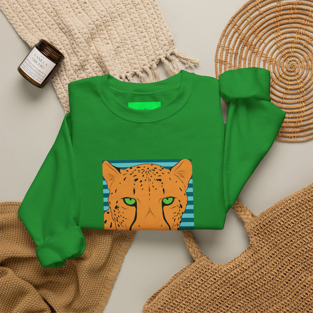 Bright leopard Unisex Heavy Blend™ Crewneck Sweatshirt