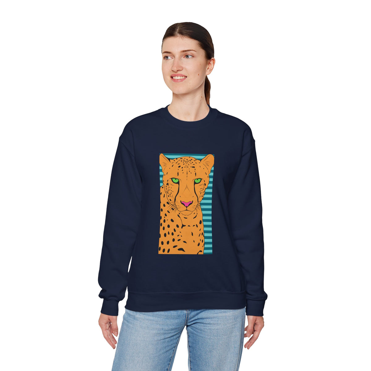 Bright leopard Unisex Heavy Blend™ Crewneck Sweatshirt
