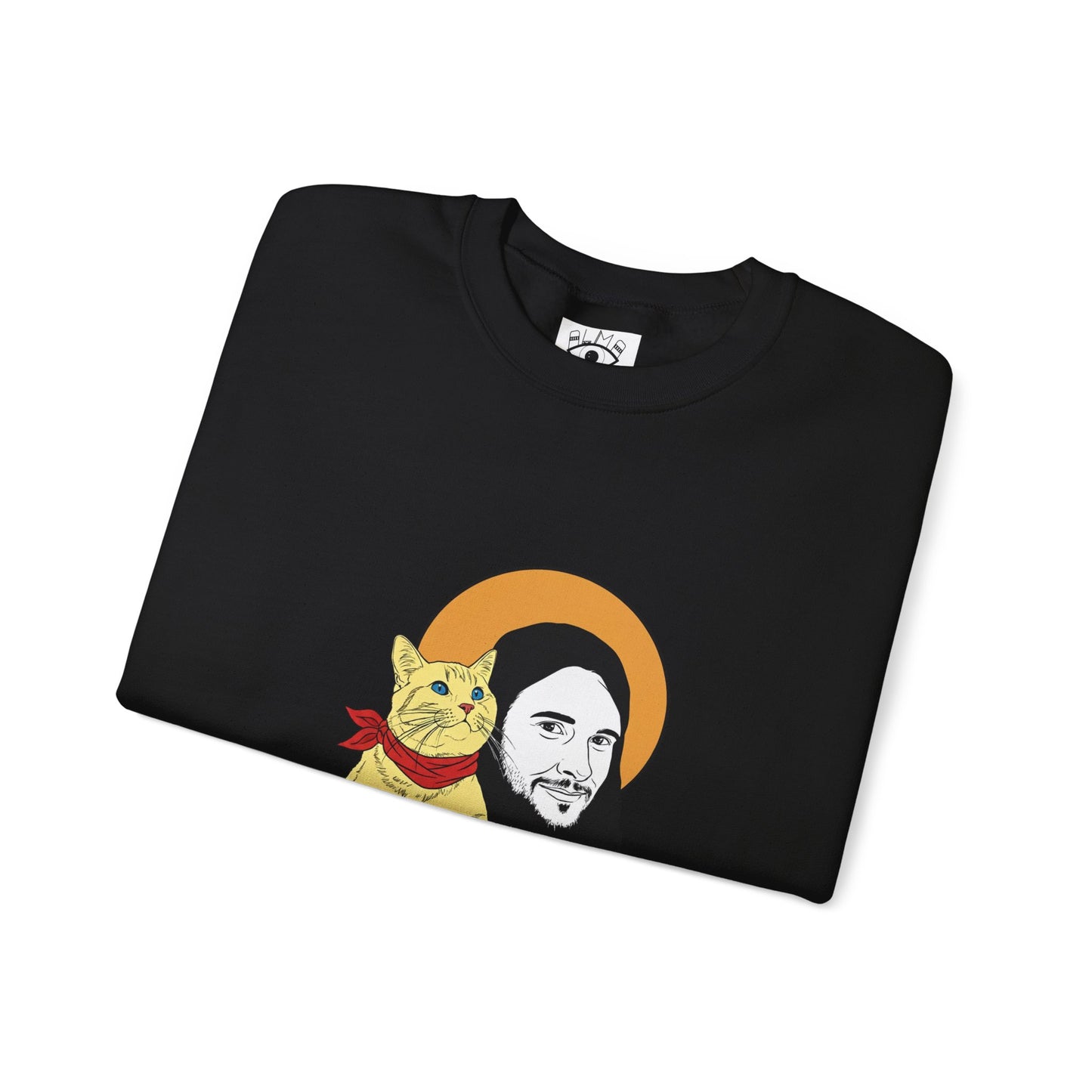 Jesus and cat Unisex Heavy Blend™ Crewneck Sweatshirt