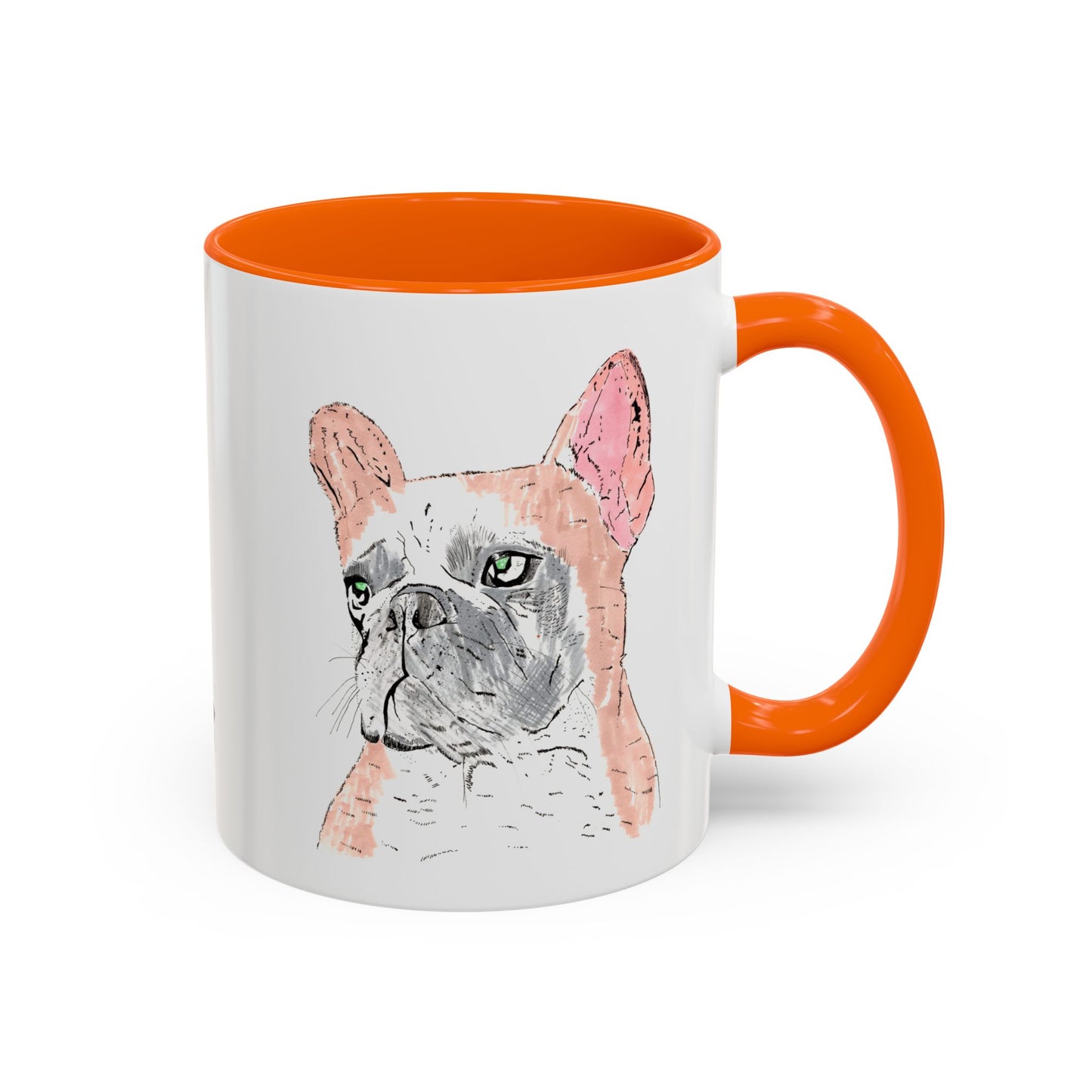 French Bulldog Accent Coffee Mug — Artistic Watercolor Dog Portrait (11/15oz)