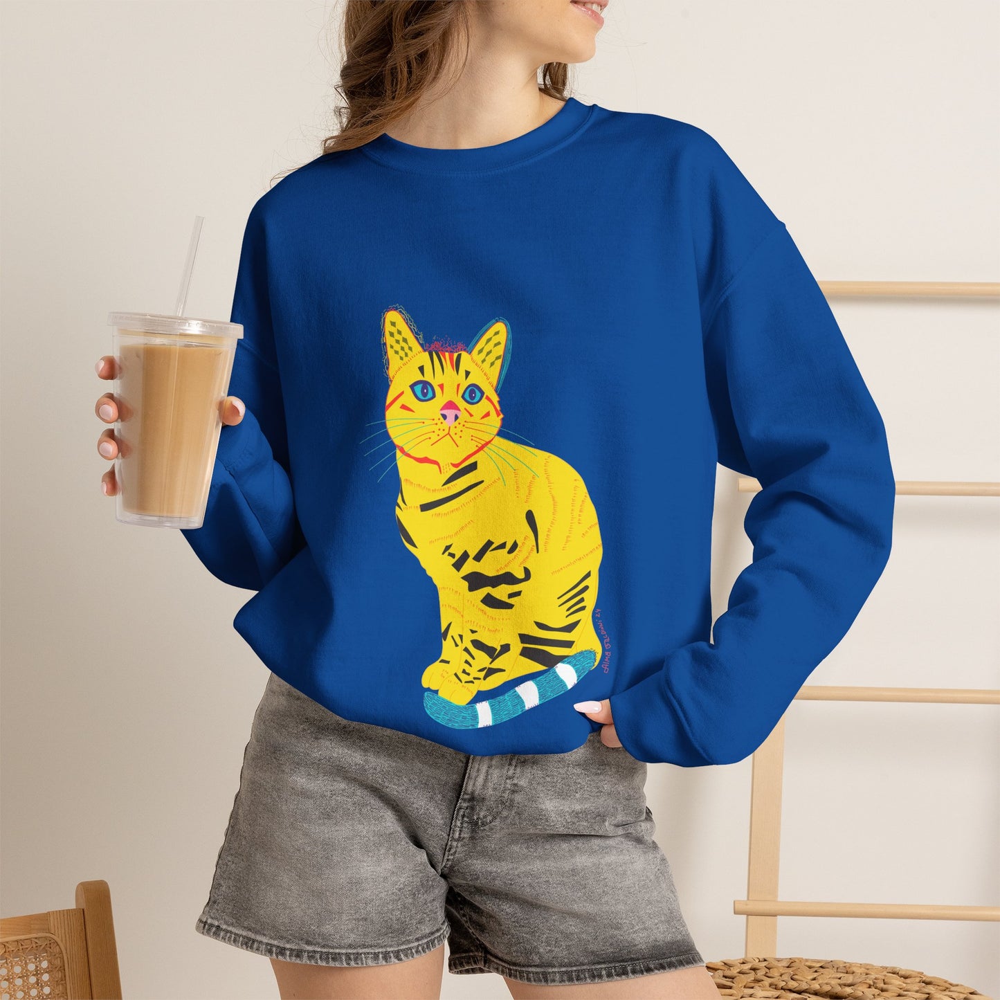 Yellow Cat Unisex Heavy Blend™ Crewneck Sweatshirt