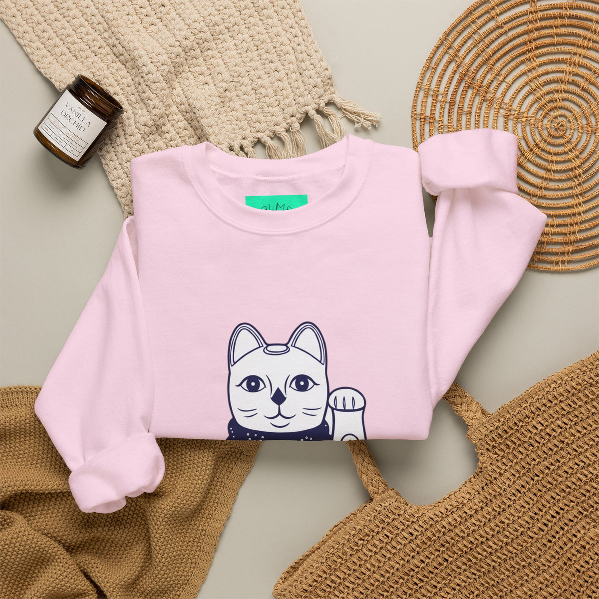 Good Luck Cat Unisex Heavy Blend™ Crewneck Sweatshirt