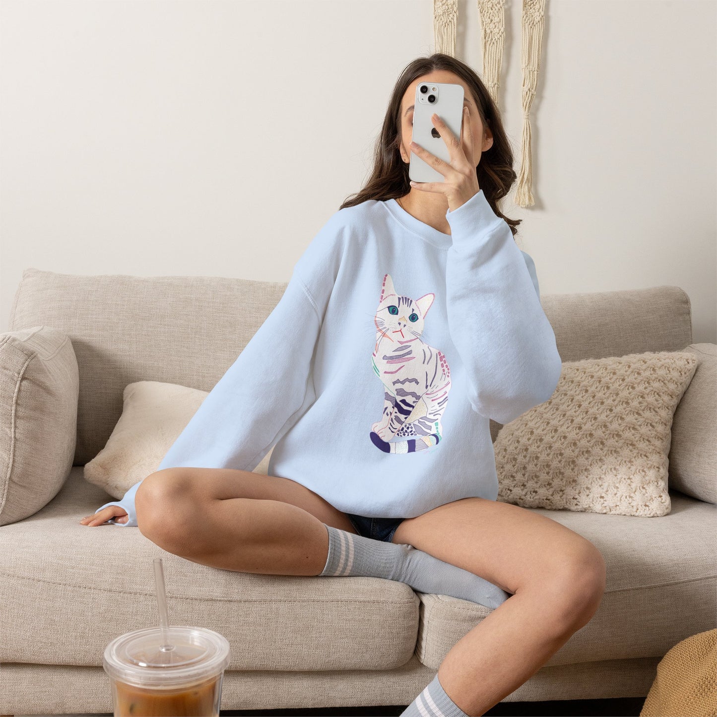 White Cat Unisex Heavy Blend™ Crewneck Sweatshirt