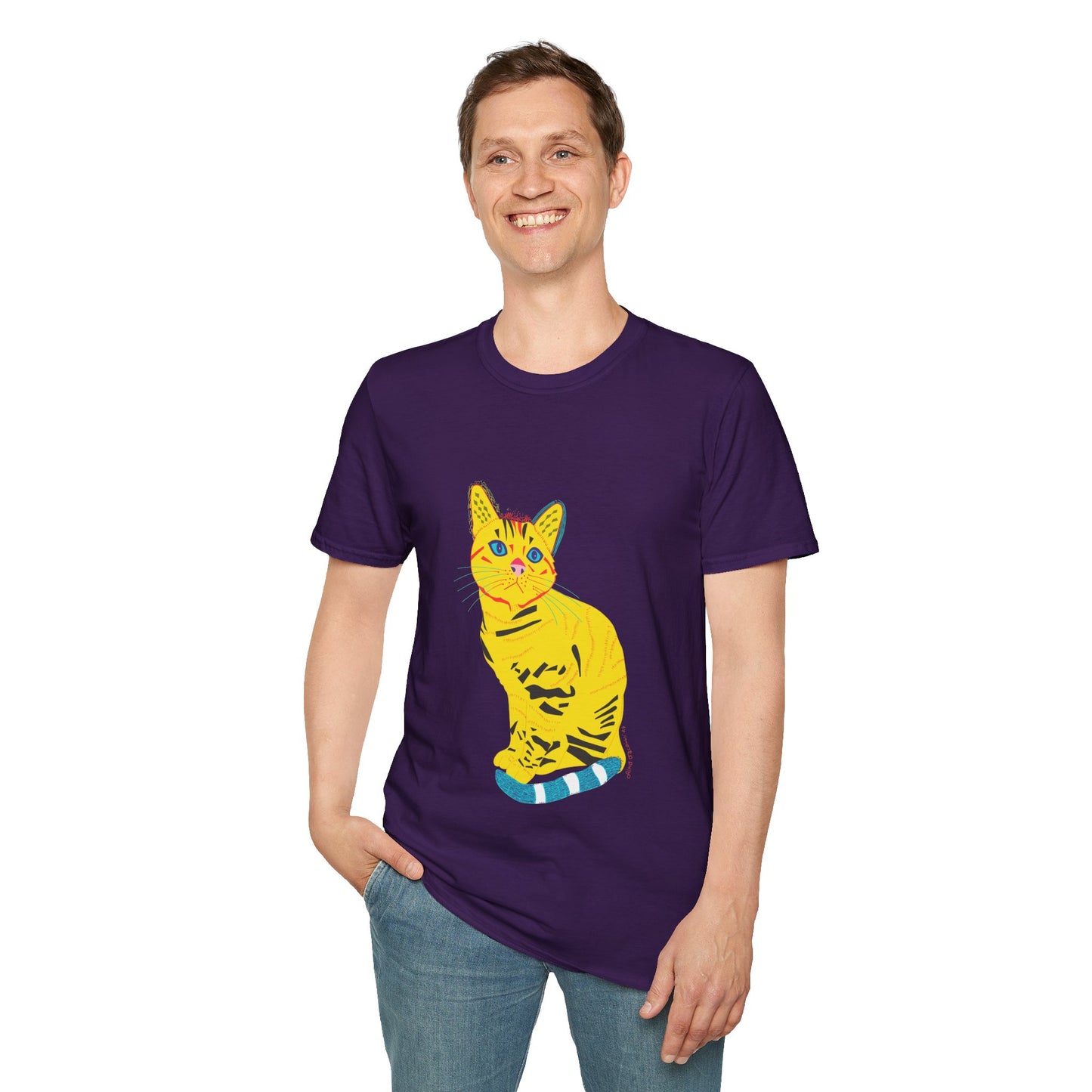 Yellow Cat Unisex Softstyle T-Shirt