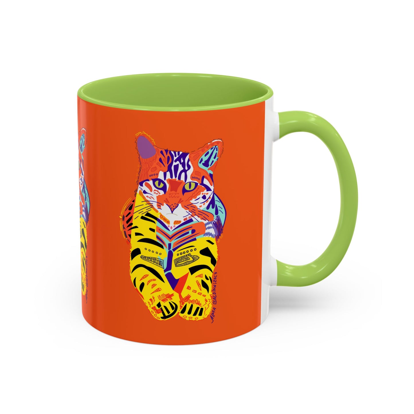 Mug - Tiger Design Accent Coffee Mug (11, 15oz)