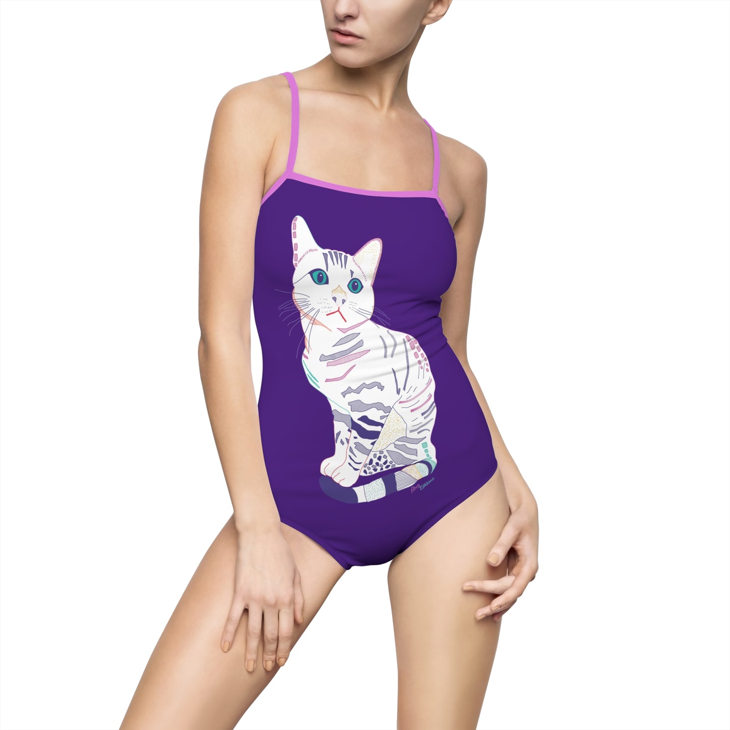 White Cat One-Piece Swimsuit
