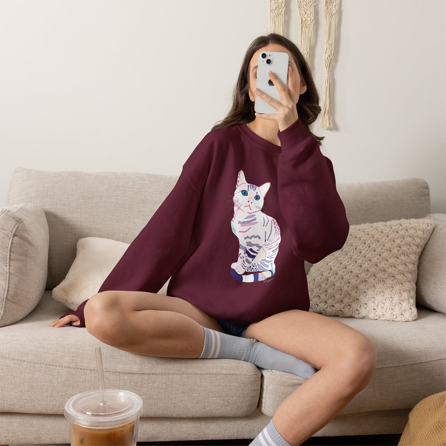 White Cat Unisex Heavy Blend™ Crewneck Sweatshirt