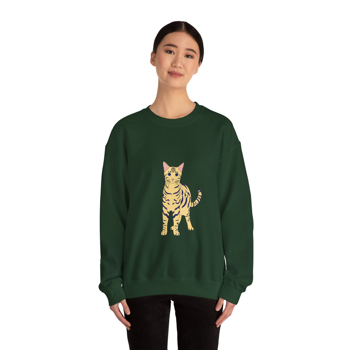 Bengal Cat cartoon Unisex Heavy Blend™ Crewneck Sweatshirt