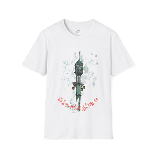 Birmingham Watercolor Green Clock  T-Shirt