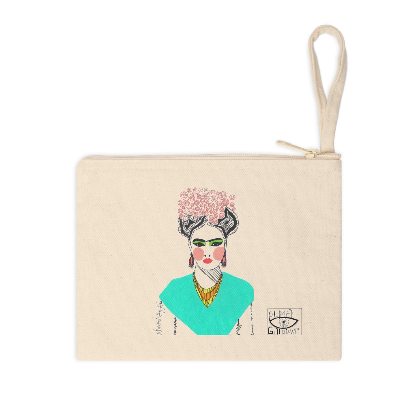 Frida Kahlo Inspired Accessory Zipper Pouch - Chic Art Tote for Artists & Gift Ideas