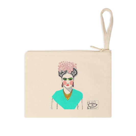 Frida Kahlo Inspired Accessory Zipper Pouch - Chic Art Tote for Artists & Gift Ideas