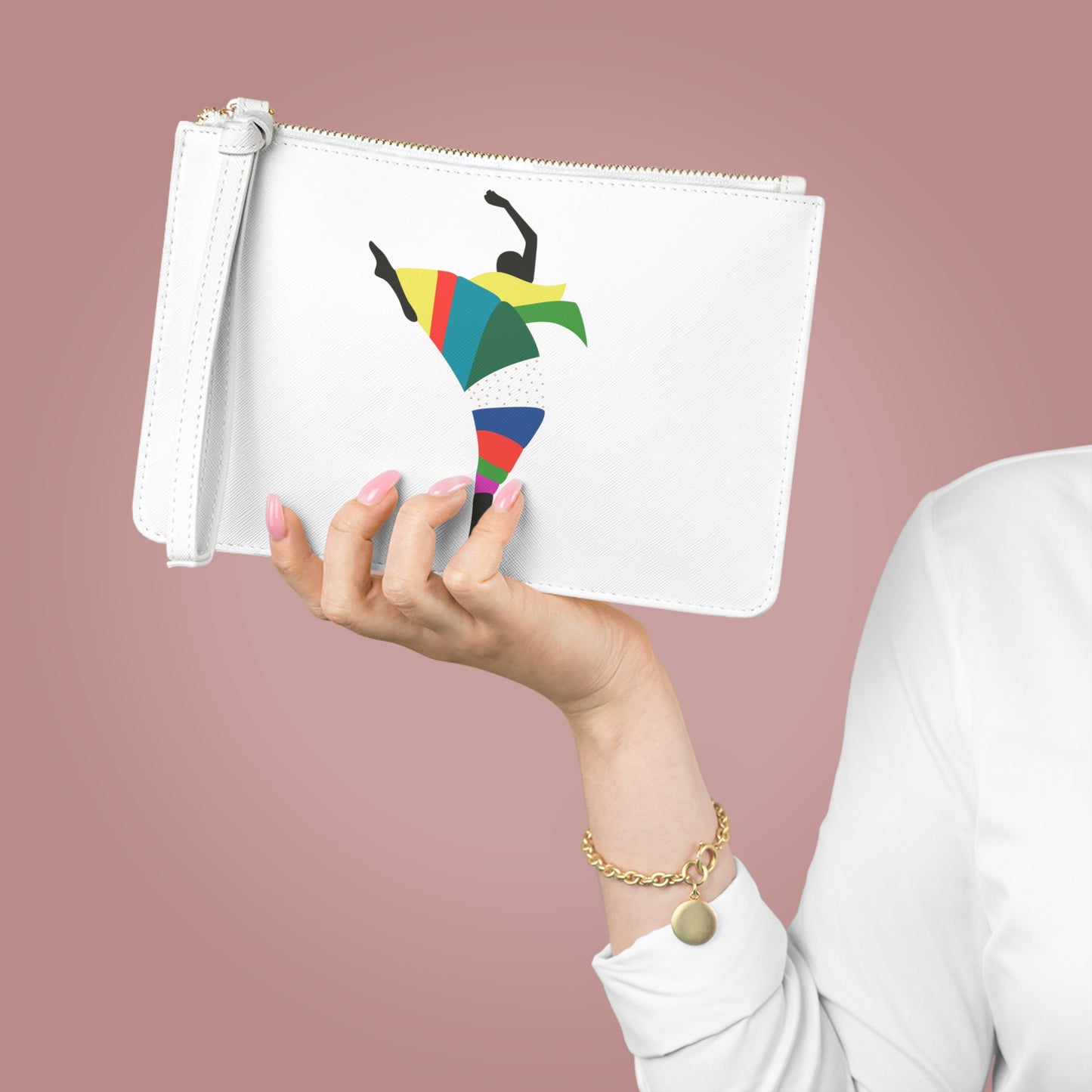 Colorful Dance Themed Clutch Bag, Vibrant Purse for Parties, Festivals, Dance Lovers, Unique Gift Idea for Birthdays