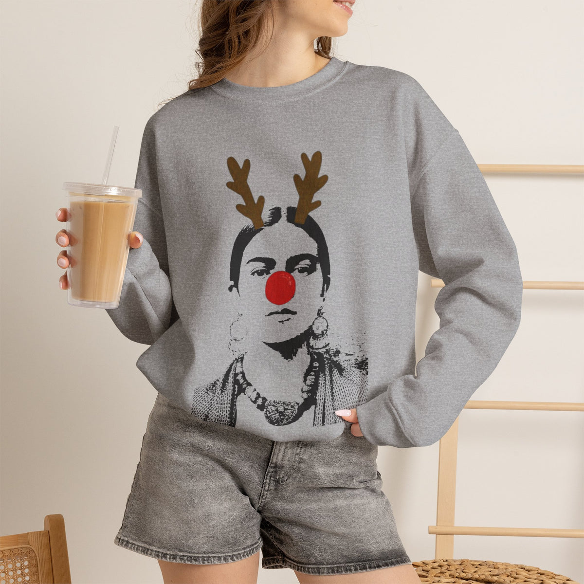 Frida on Christmas Unisex Heavy Blend™ Crewneck Sweatshirt