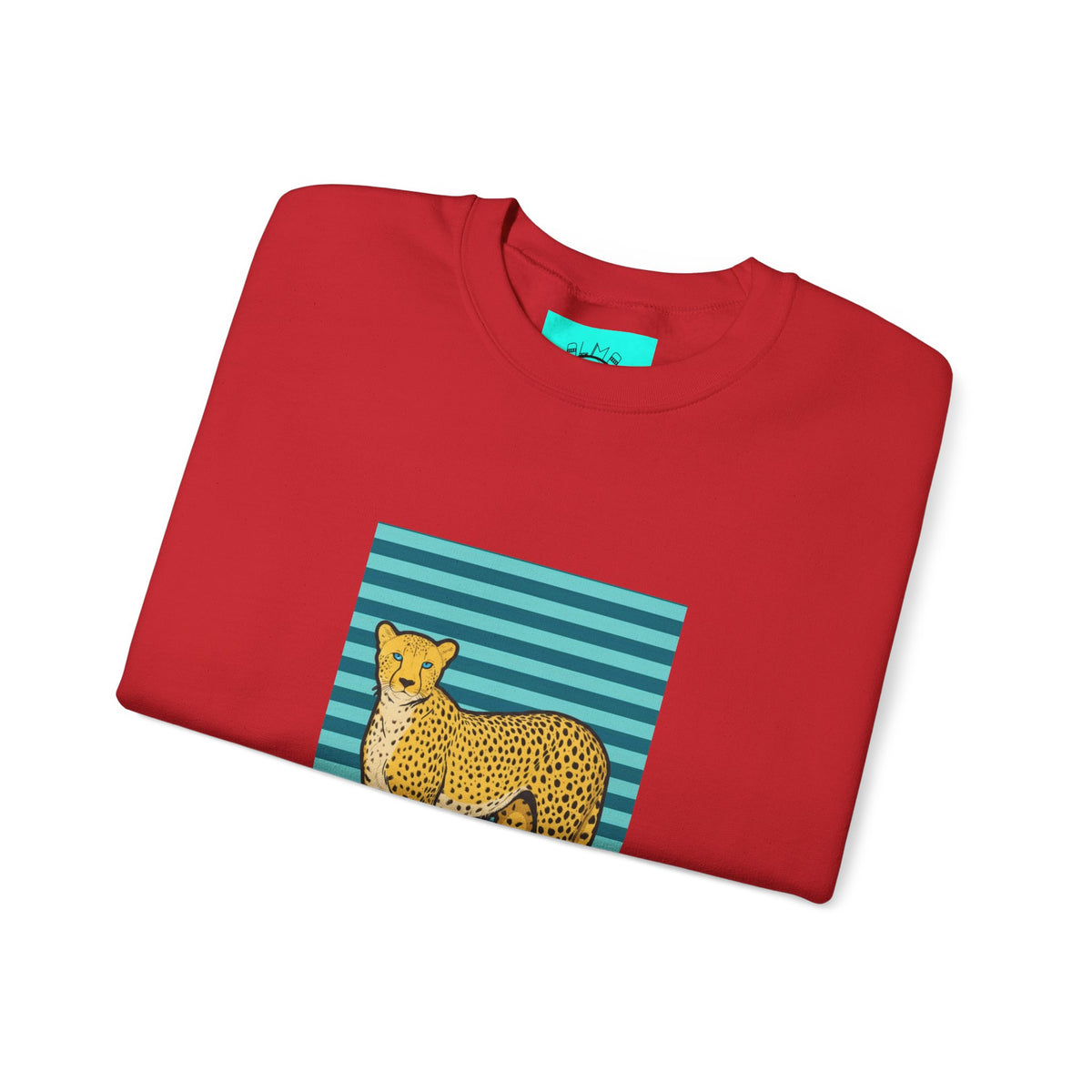 Cheetah in pink boots Unisex Heavy Blend™ Crewneck Sweatshirt