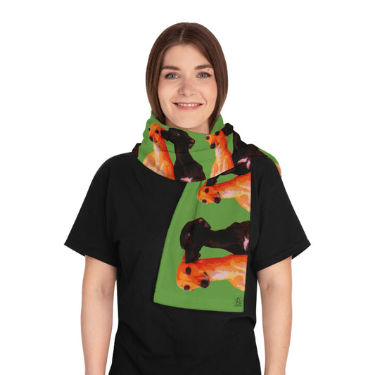 Colorful Dog Print Scarf, Pet Lover Gift, Animal-Themed Fashion Accessory, Cute Dog Scarf for Dog Owners, Stylish Neckwear