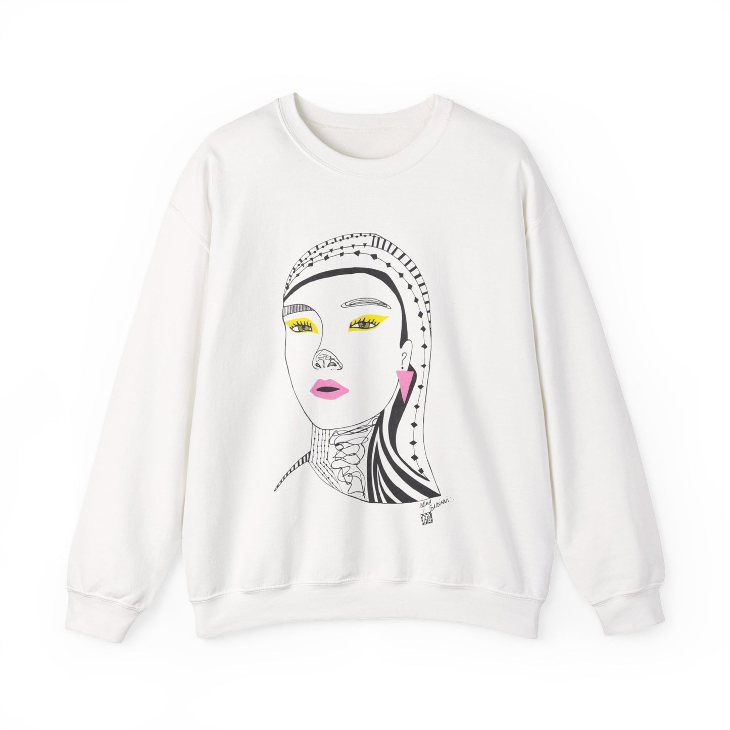 Artistic Unisex Crewneck Sweatshirt with Modern Design, Casual Wear, Gift for Art Lovers, Cozy Fashion, Unique Art Sweatshirt