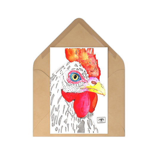 Colorful Chicken Postcards Set | 7 Vibrant Animal Art Prints for Animal Lovers