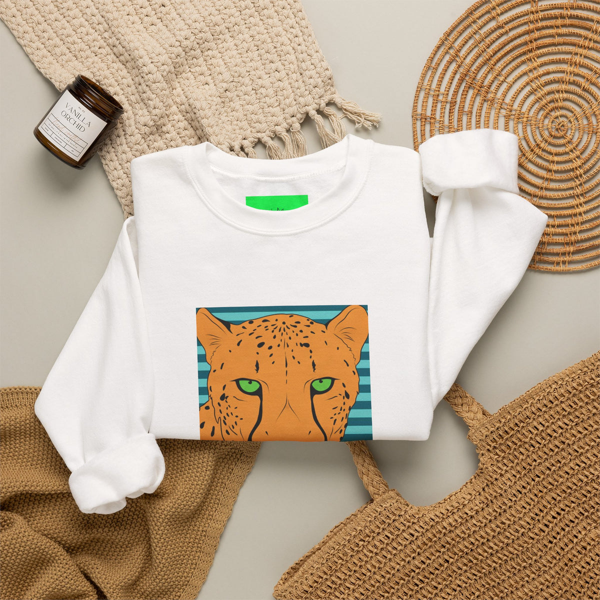 Bright leopard Unisex Heavy Blend™ Crewneck Sweatshirt