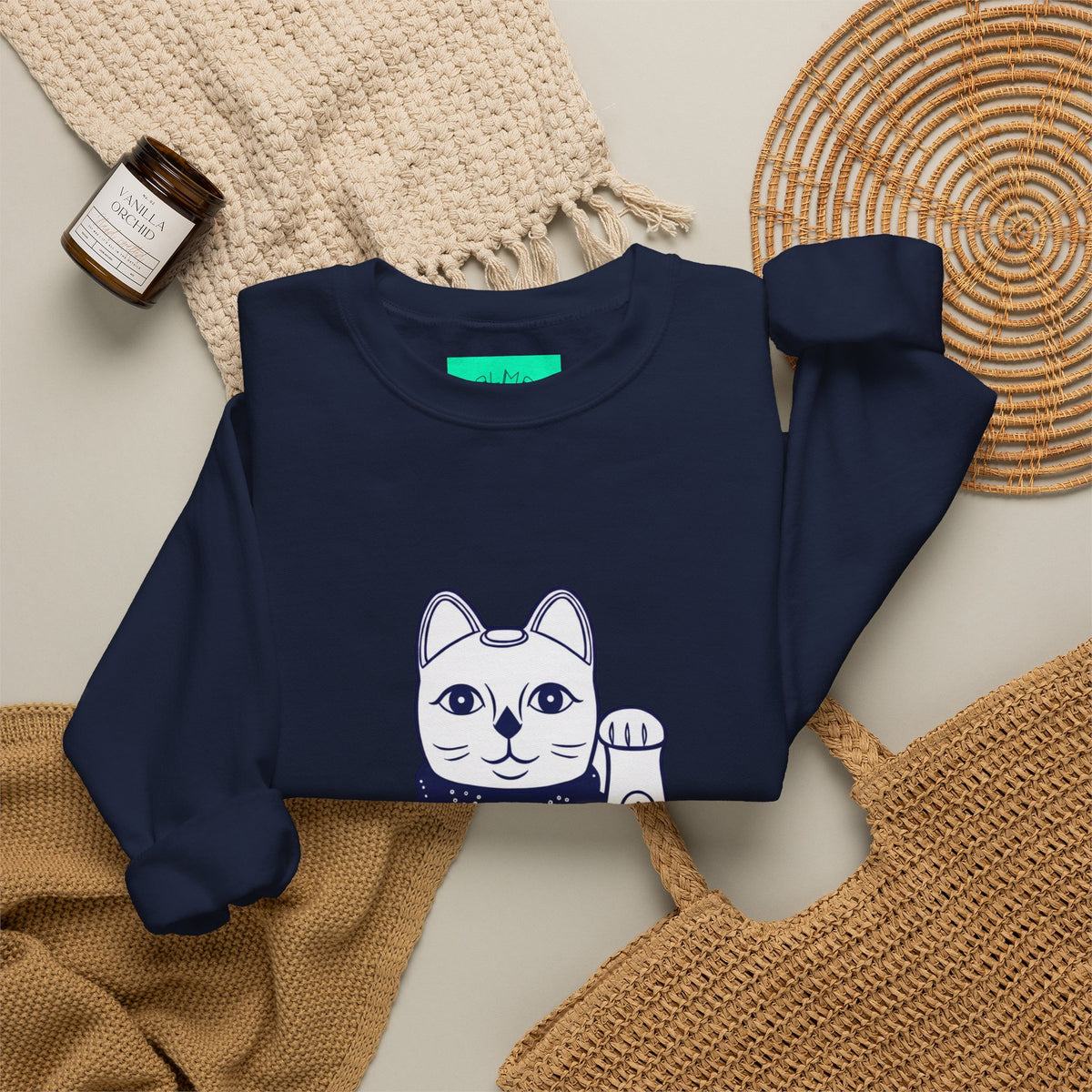 Good Luck Cat Unisex Heavy Blend™ Crewneck Sweatshirt