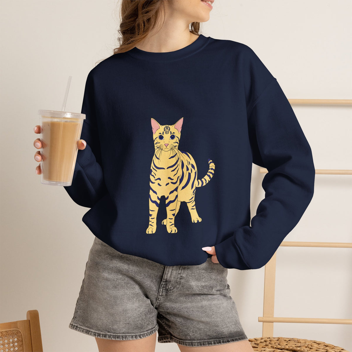 Bengal Cat cartoon Unisex Heavy Blend™ Crewneck Sweatshirt