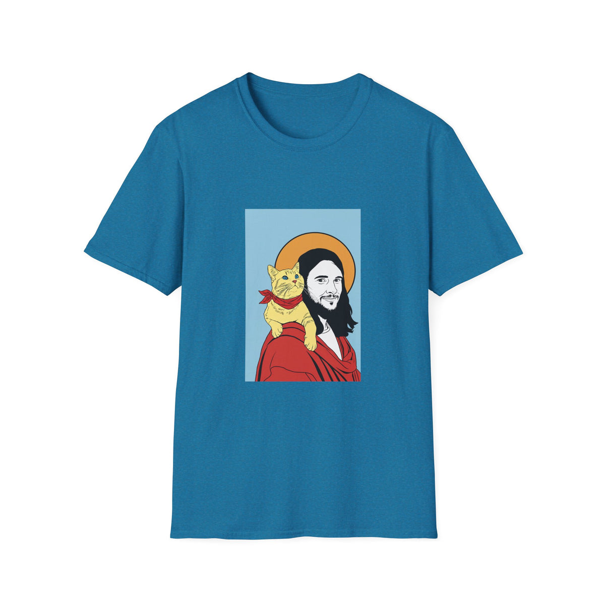 Jesus and his Cat Unisex Softstyle T-Shirt