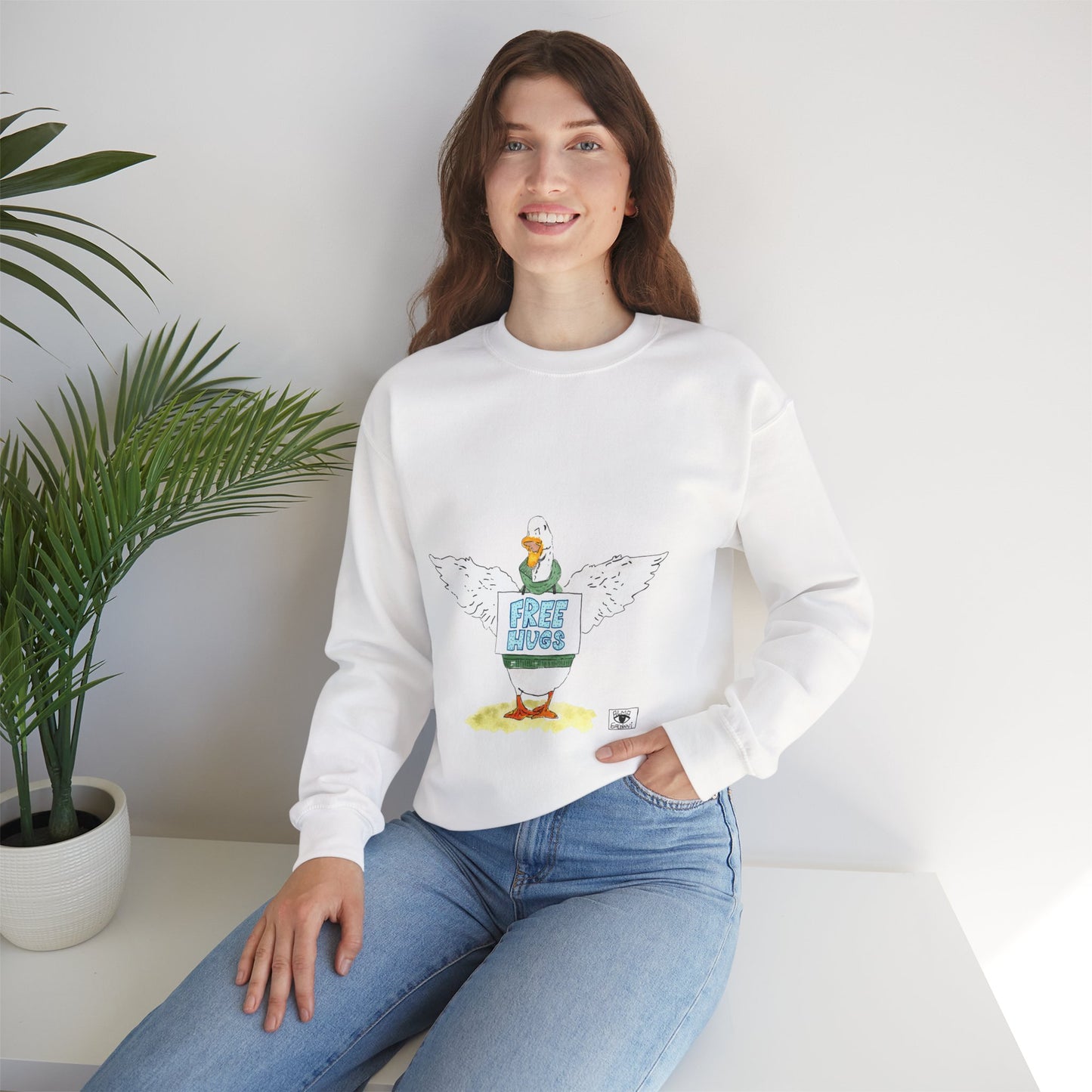 Free hug Duck Unisex Heavy Blend™ Crewneck Sweatshirt
