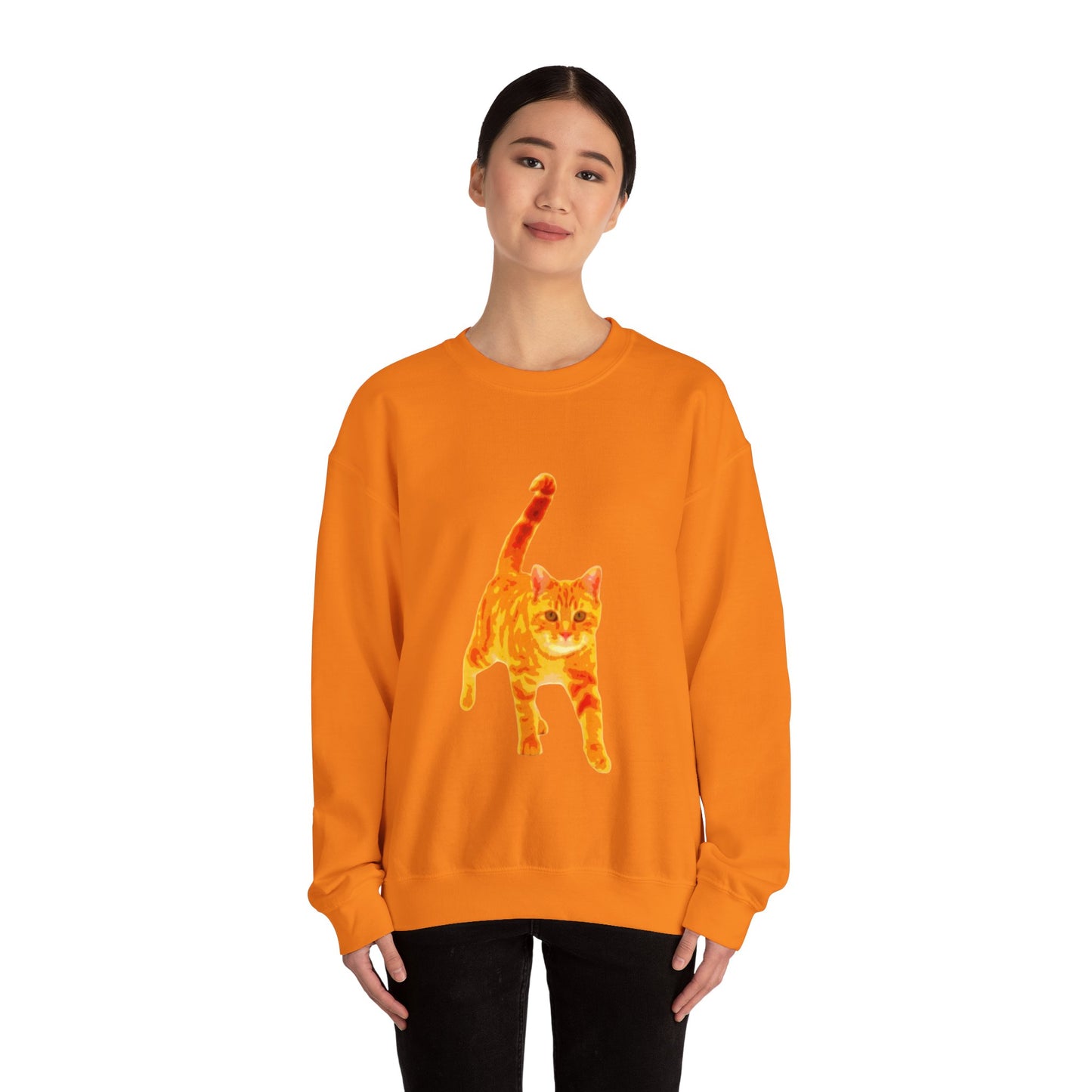 Cat Lover's Cozy Crewneck Sweatshirt - Perfect Gift for Pet Owners, Animal Lovers, Casual Wear, Birthdays, Cat-Themed Apparel