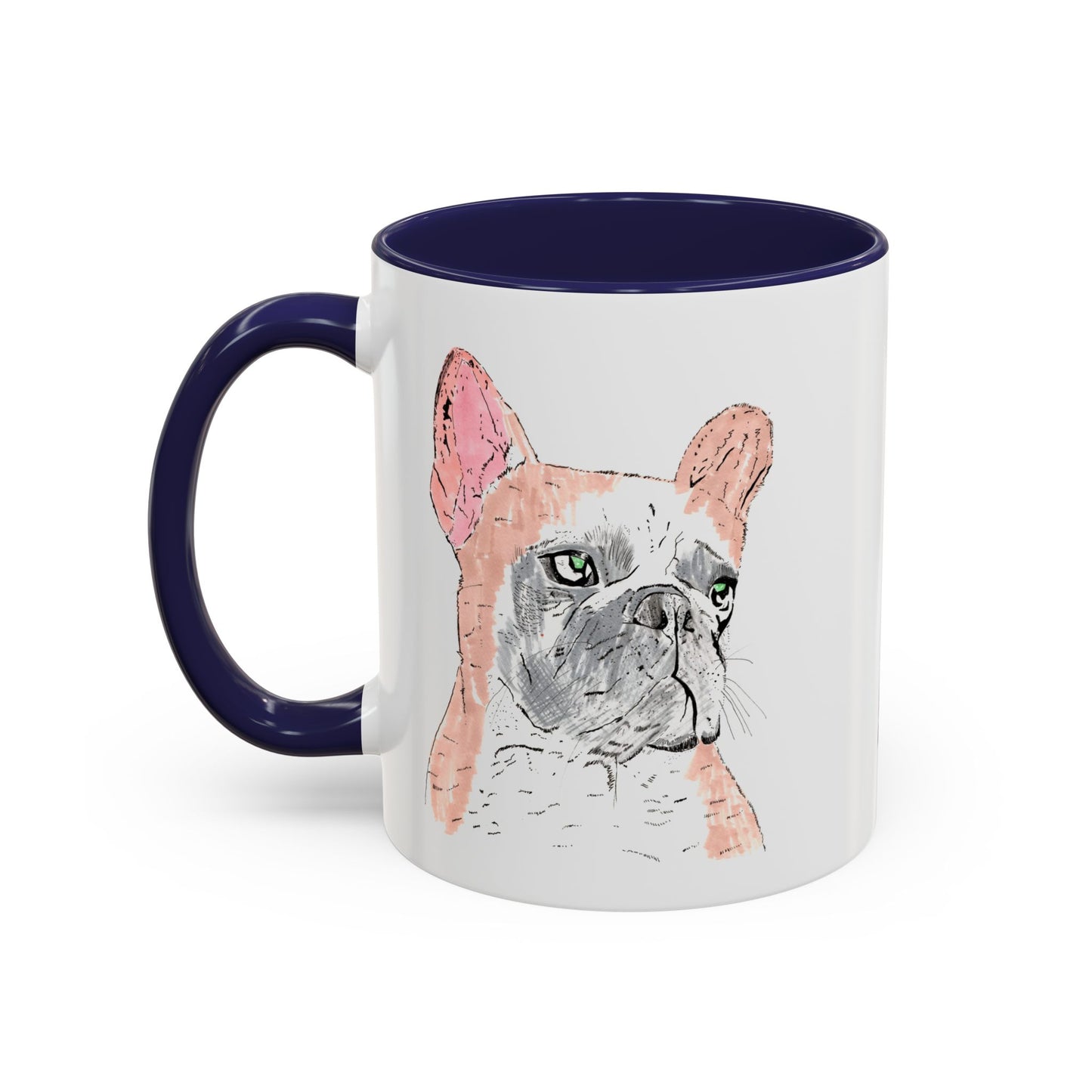 French Bulldog Accent Coffee Mug — Artistic Watercolor Dog Portrait (11/15oz)