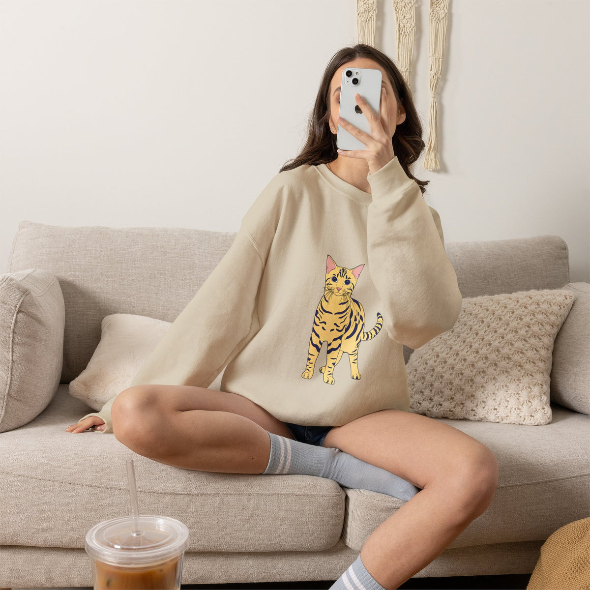 Bengal Cat cartoon Unisex Heavy Blend™ Crewneck Sweatshirt