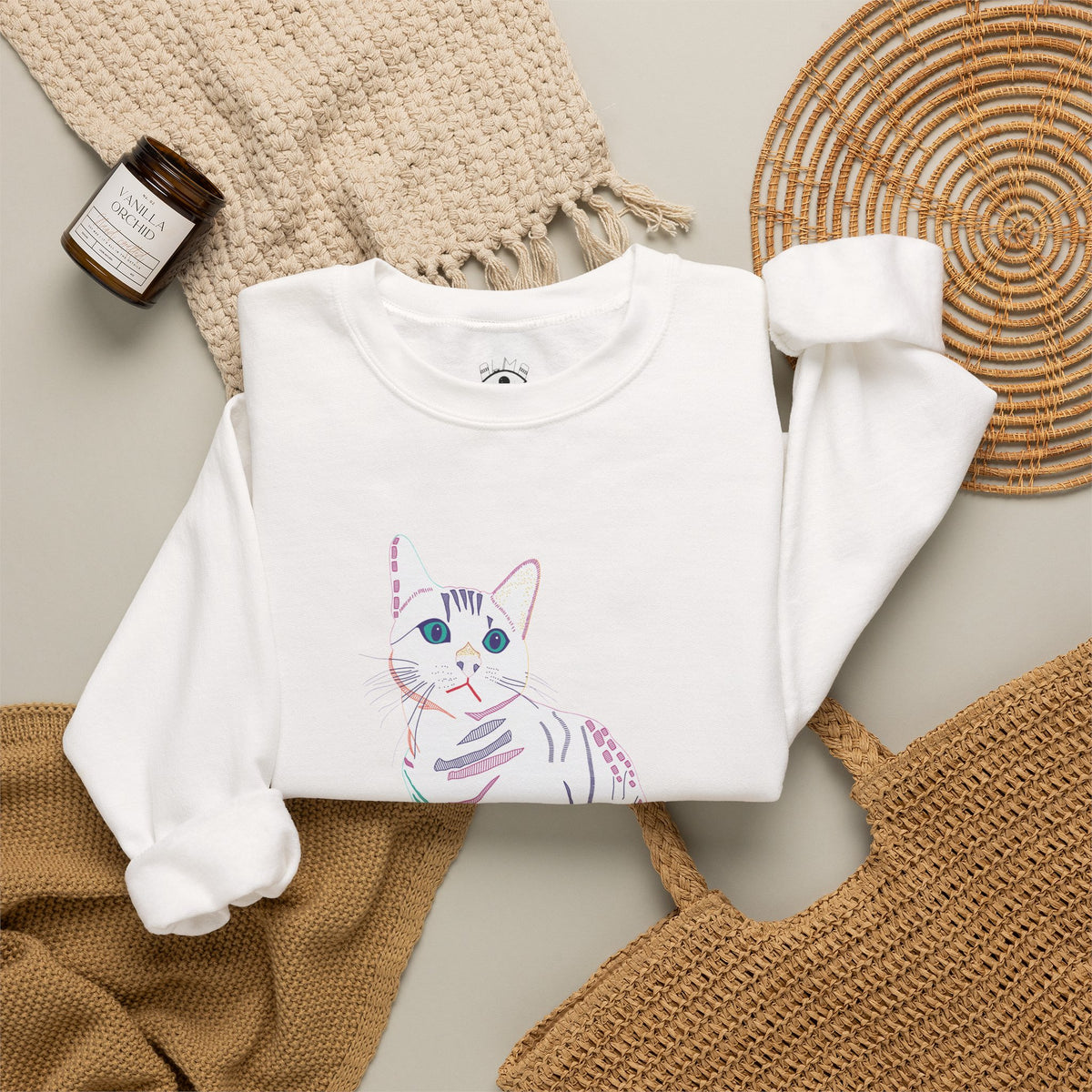 White Cat Unisex Heavy Blend™ Crewneck Sweatshirt