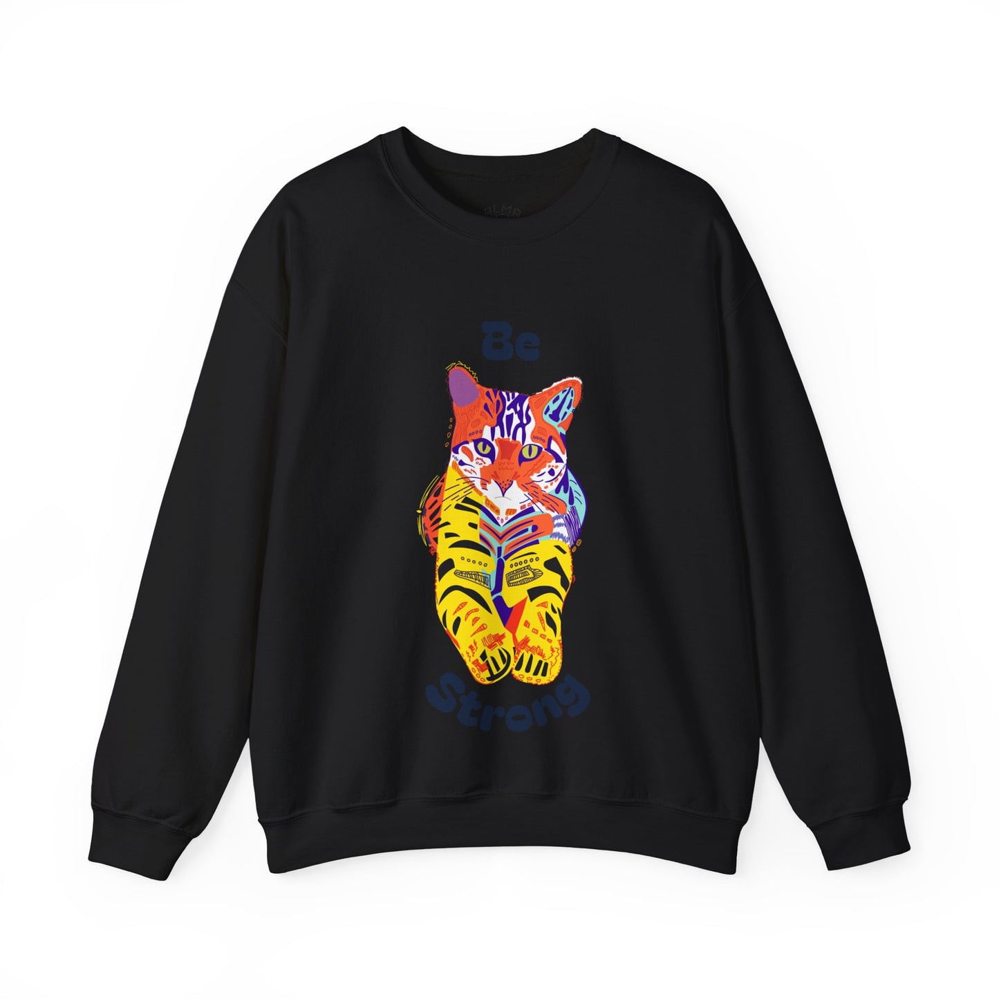 Tiger Cat Be Strong Unisex Heavy Blend™ Crewneck Sweatshirt