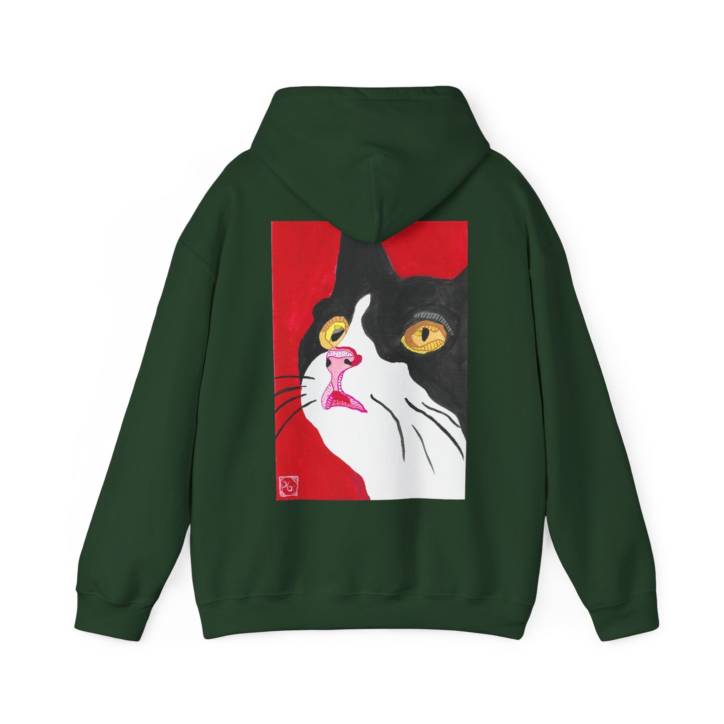 Cat Lover's Unisex Heavy Blend Hoodie - Artistic Cat Design
