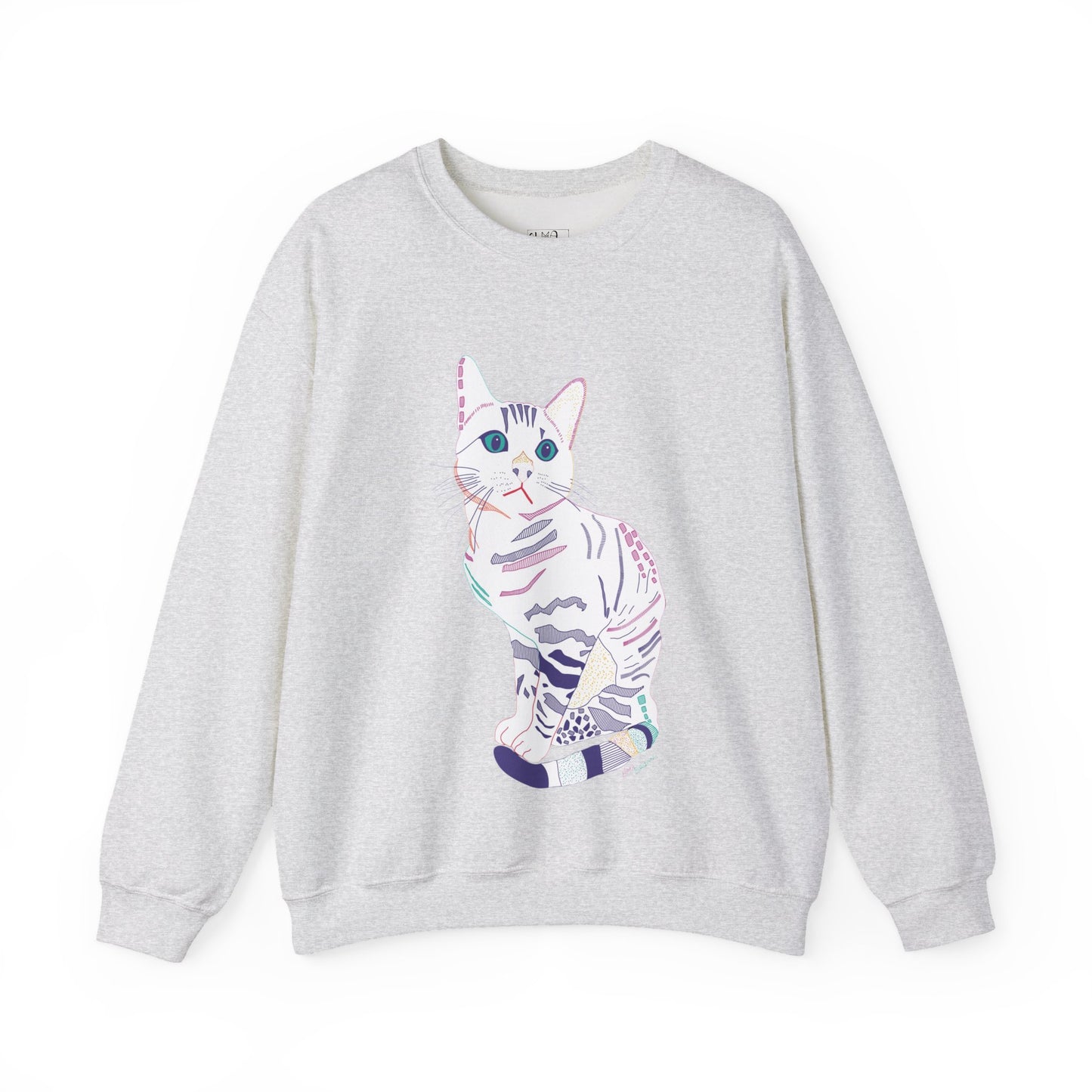 Cat Lover Sweatshirt, Cozy Cat  white Design, Cute Gift for Cat Owners, Unisex Crewneck, Pet Lover Apparel, Perfect for Everyday Comfort