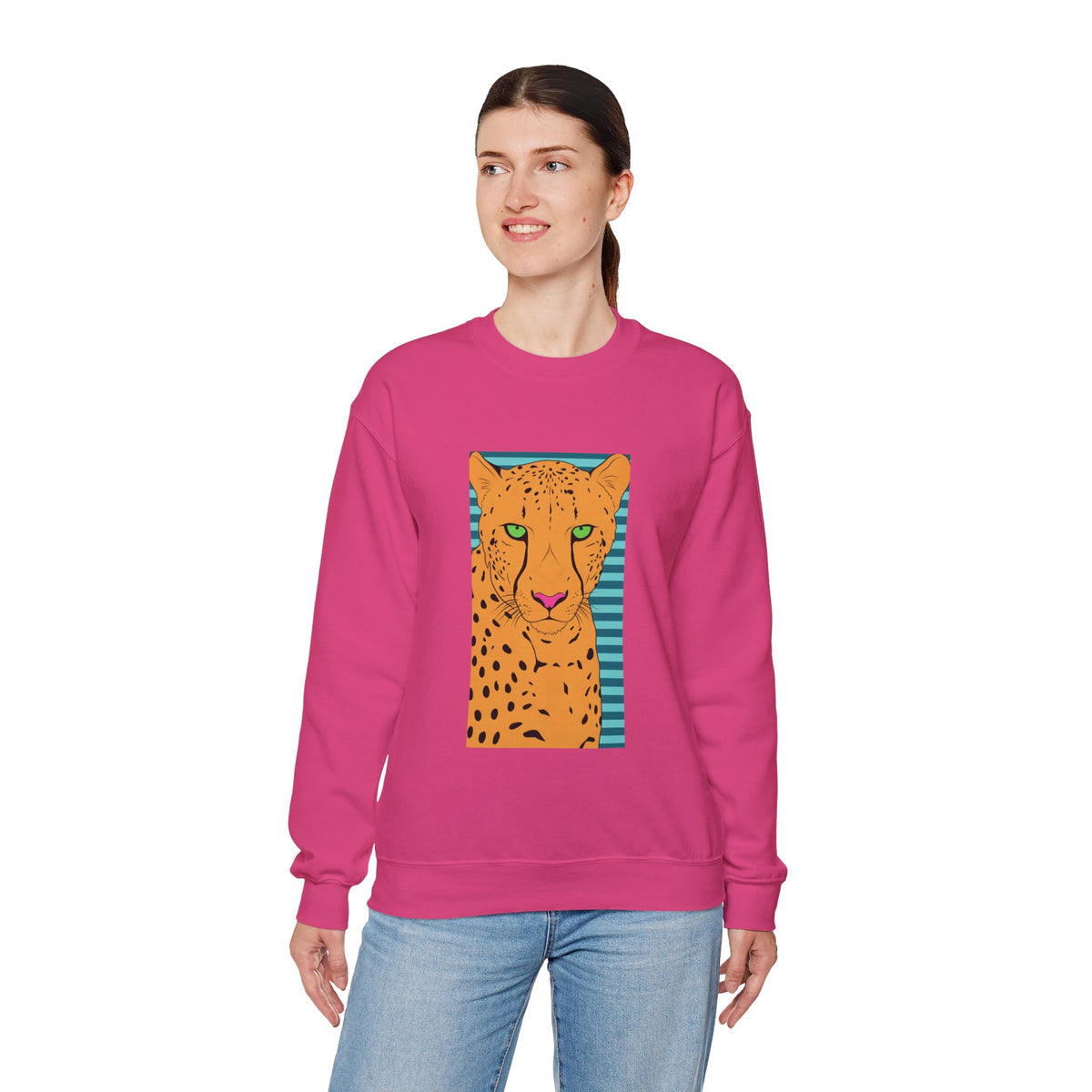 Bright leopard Unisex Heavy Blend™ Crewneck Sweatshirt