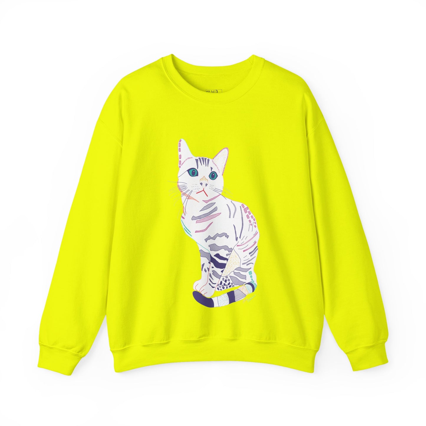 Cat Lover Sweatshirt, Cozy Cat  white Design, Cute Gift for Cat Owners, Unisex Crewneck, Pet Lover Apparel, Perfect for Everyday Comfort
