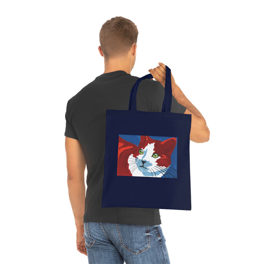 Artistic Cat Cotton Tote Bag - Eco-Friendly Shopper