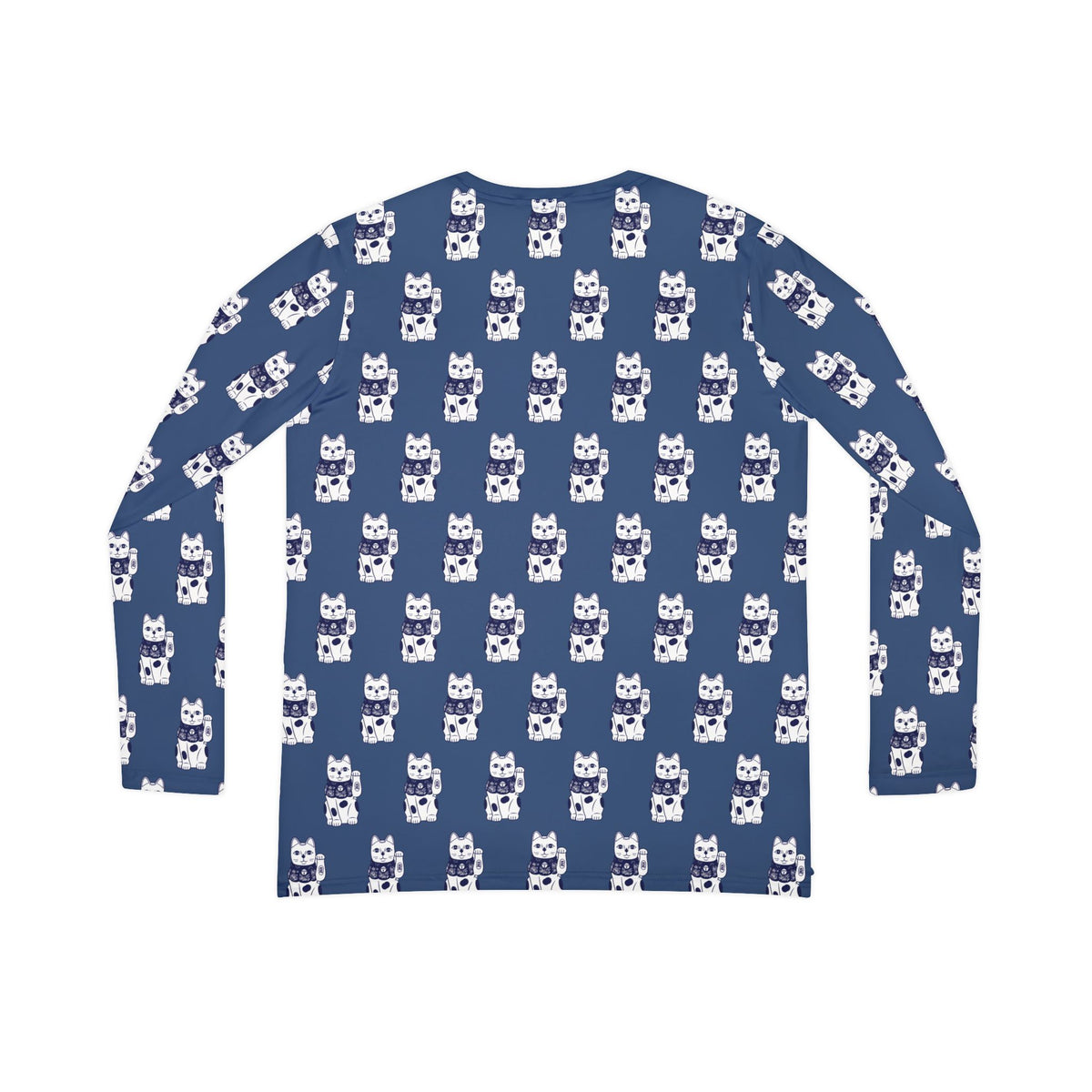 Luck Cat Women's Long Sleeve V-neck Shirt (AOP)
