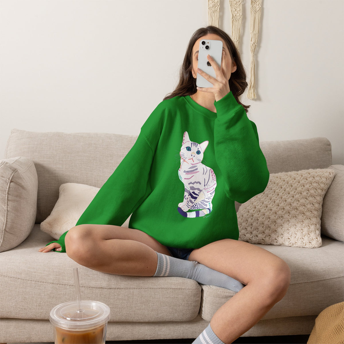 White Cat Unisex Heavy Blend™ Crewneck Sweatshirt
