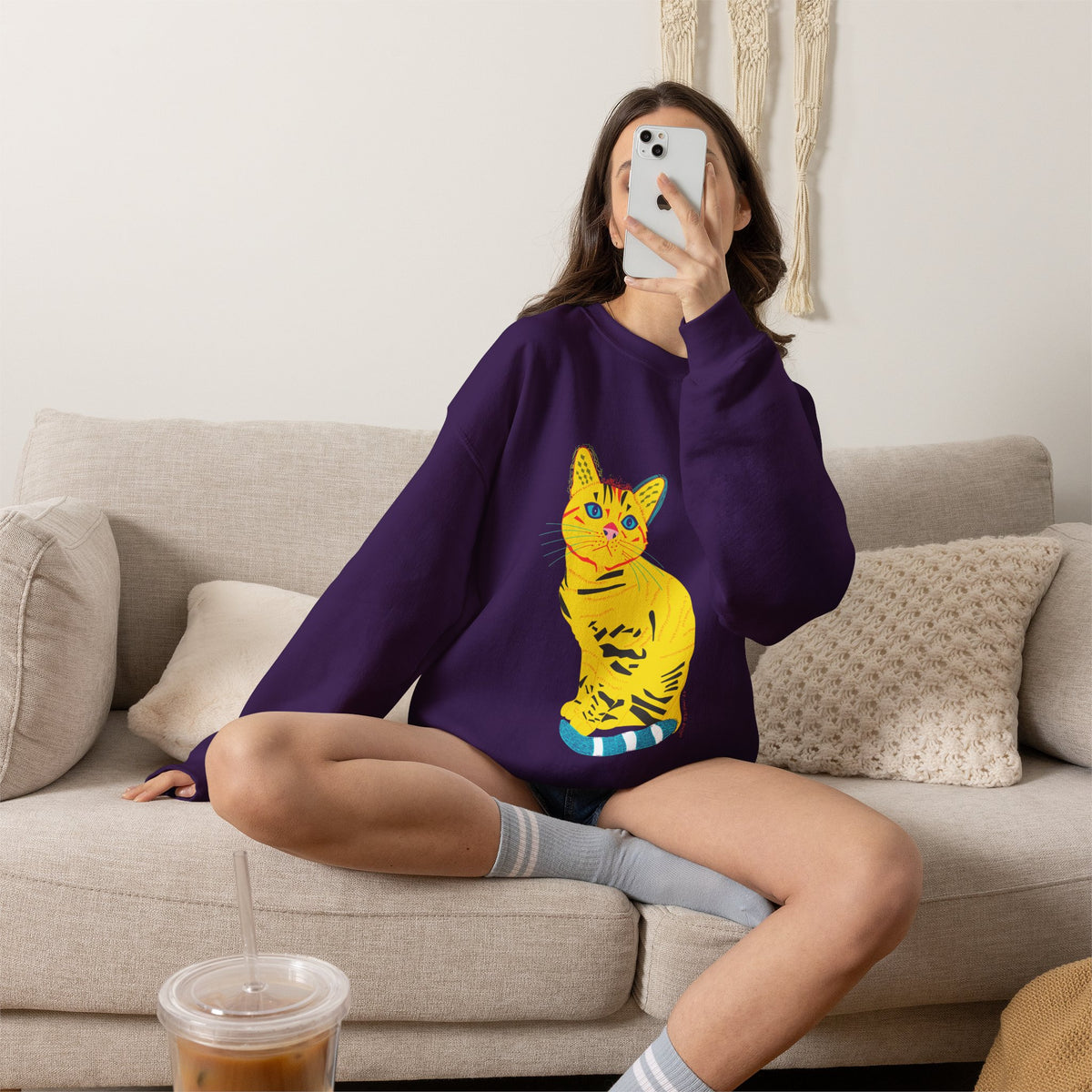 Yellow Cat Unisex Heavy Blend™ Crewneck Sweatshirt