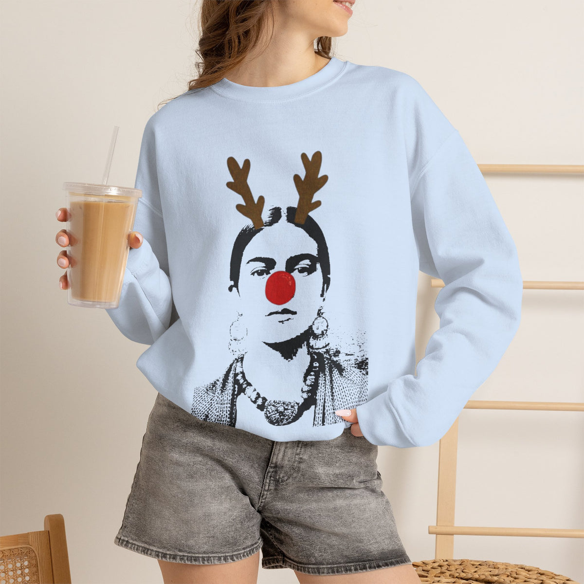 Frida on Christmas Unisex Heavy Blend™ Crewneck Sweatshirt