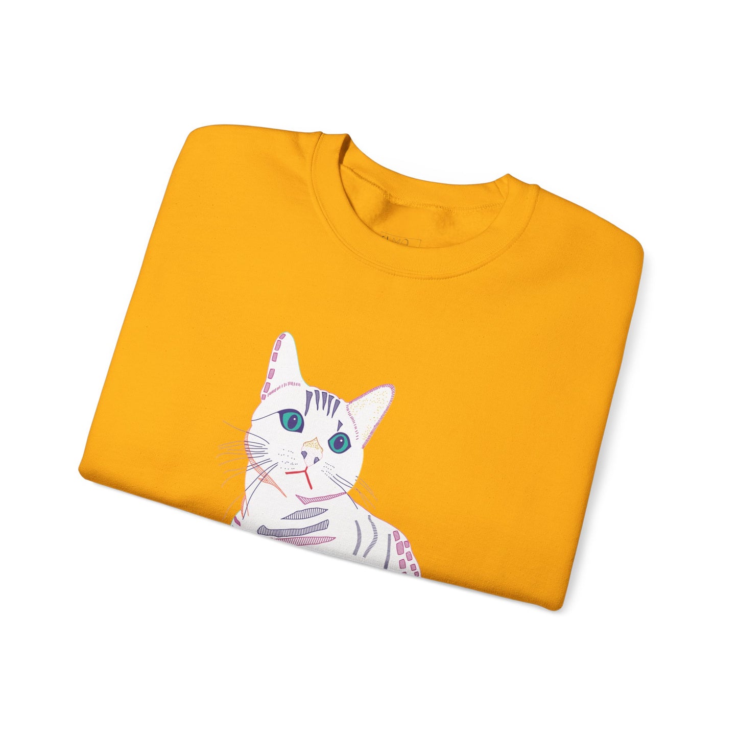 Cat Lover Sweatshirt, Cozy Cat  white Design, Cute Gift for Cat Owners, Unisex Crewneck, Pet Lover Apparel, Perfect for Everyday Comfort