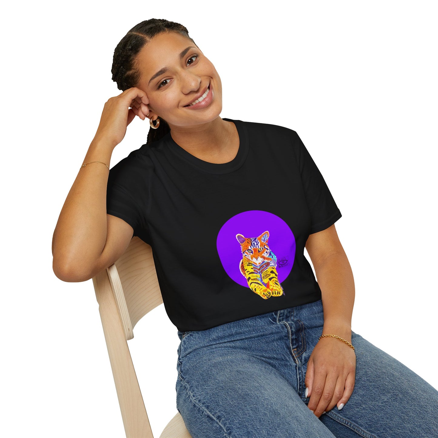 Vibrant Tiger Graphic T-Shirt, Colorful Art Tee for Animal Lovers, Unique Gift for Birthdays and Special Occasions, Unisex Softstyle Tee