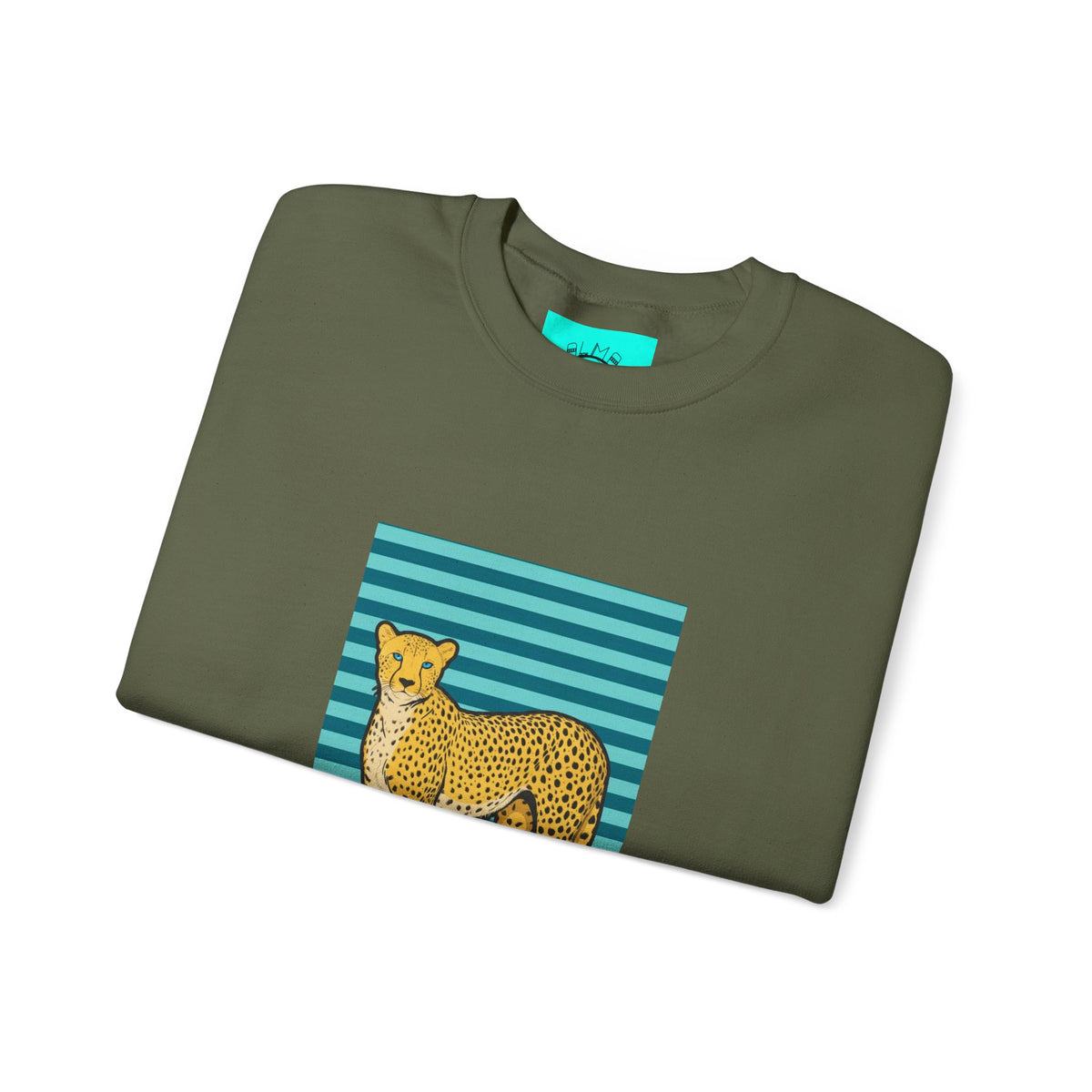 Cheetah in pink boots Unisex Heavy Blend™ Crewneck Sweatshirt