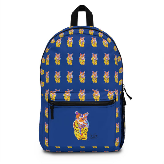 Colorful Tiger Print Backpack for Kids - Funny Animal Design