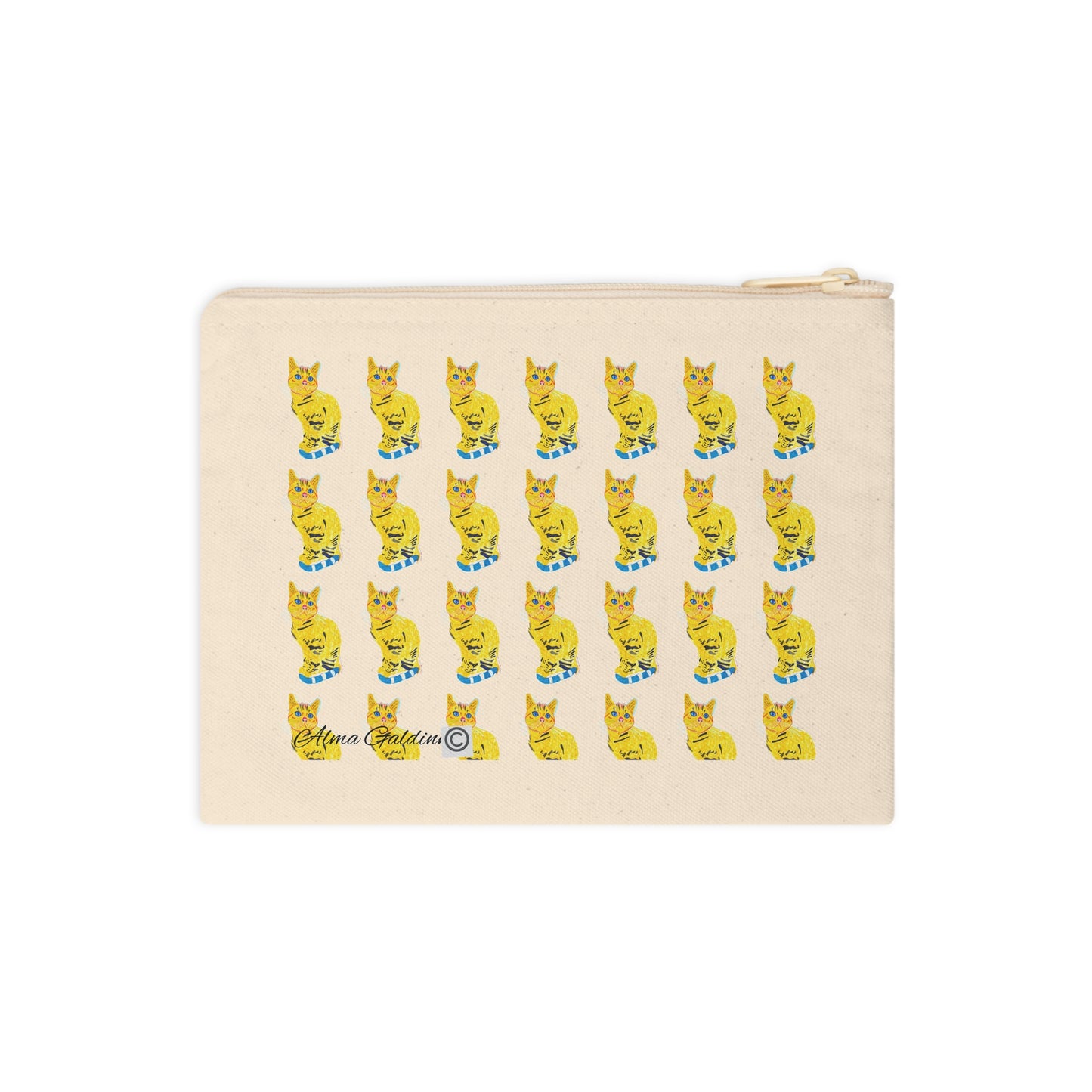 Yellow Cat Zipper Pouch