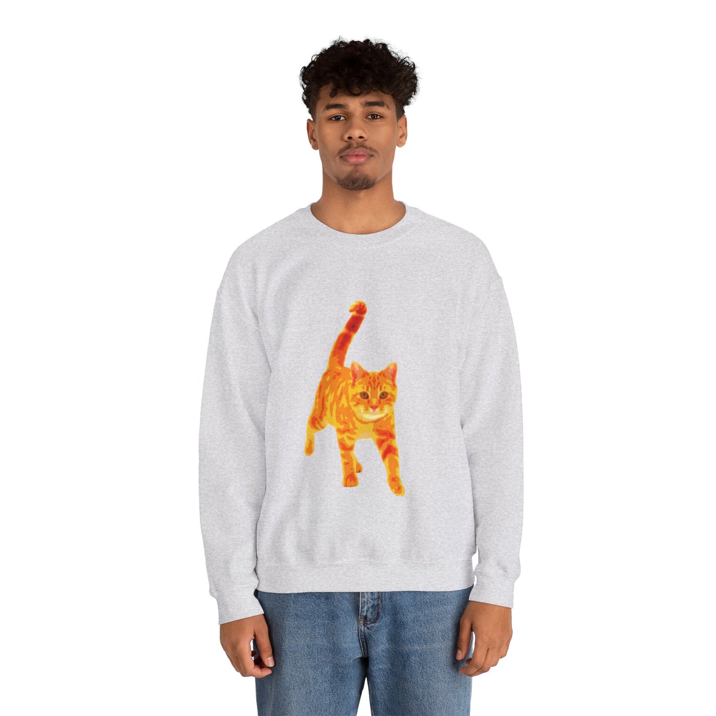 Cat Lover's Cozy Crewneck Sweatshirt - Perfect Gift for Pet Owners, Animal Lovers, Casual Wear, Birthdays, Cat-Themed Apparel