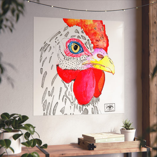 Colorful Rooster Fine Art Poster - Vibrant Farmhouse Wall Décor