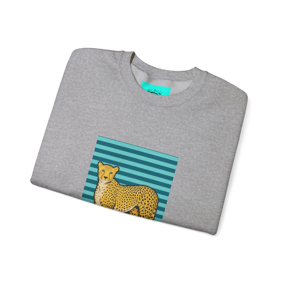 Cheetah in pink boots Unisex Heavy Blend™ Crewneck Sweatshirt